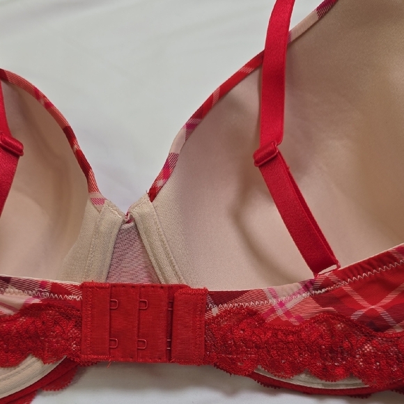Adore Me Andy Demi  Women's Red Plaid Bra Size 38DD NwT. - Picture 5 of 6